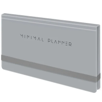 Еженедельник недатированный с резинкой 171х93 мм, BRAUBERG, твердый, 64 л., 'Minimal', серый, 116311