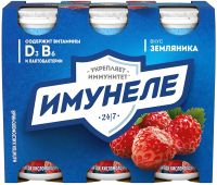 Напиток кисломолочный Имунеле с земляникой 1.2%, 100г x 6 шт