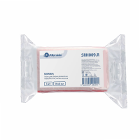 Губка для уборки деликатных поверхностей MERIDA, белый абразив, красный ППУ, 14 х 8