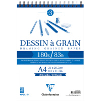Скетчбук 30л., А4 Clairefontaine 'Dessin a grain', на гребне, 180г/м2, мелкозернистая