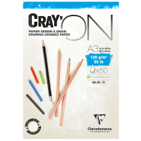 Скетчбук - блокнот 50л., А3 Clairefontaine 'Cray ON', на склейке, 120г/м2, мелкозерн.