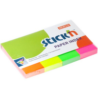 Клейкие закладки бумажные Hopax Stick'n 4 цвета, 50х20мм, 200шт