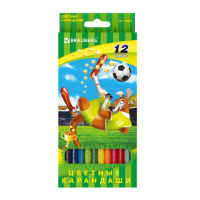 Набор цветных карандашей Brauberg Football match 12 цветов