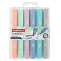 Набор текстовыделителей Brauberg Macaroon 6 пастельных цветов, 1-5 мм, скошенный наконечник