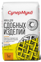 Мука Супермука пшеничная хлебопекарная для сдобных изделий высший сорт, 1кг