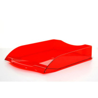 Лоток горизонтальный для бумаг Attache Яркий Офис 340х250х60 мм, красный тонированный