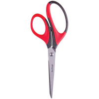 Канцелярские ножницы Berlingo Comfort 20см, черно-красные, эргономичные ручки