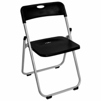 Стул складной BRABIX 'Golf Lite CF-017', серебристый каркас, пластик чёрный, 532895