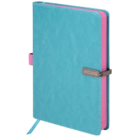 Ежедневник датированный 2026 А5 138x213 мм, BRAUBERG 'Inspiration', под кожу, цветной срез, бирюза,
