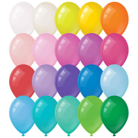 Воздушные шары Meshu пастель 30см, пастель, 20 цветов, 100шт