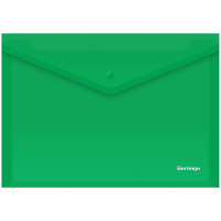 Пластиковая папка на кнопке Berlingo зеленая, А4