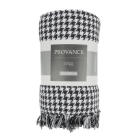 Плед Provance Basic черно-белый хлопковый, 200 x 220см