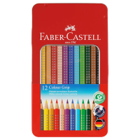 Карандаши цветные Faber-Castell 'Grip', 12цв., трехгран., заточен., метал. кор.