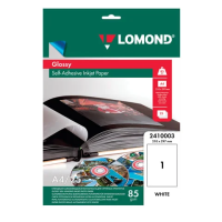 Этикетки самоклеящиеся Lomond 2410003, белые, 210х297мм, 25штук, 85 г/м2, глянцевая