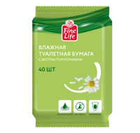 Fine Life Туалетная бумага влажная ромашка, 40шт