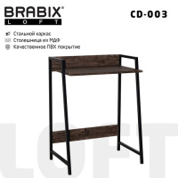 Стеллаж металлический Brabix Loft CD-003 мореный дуб, 640х420х840мм
