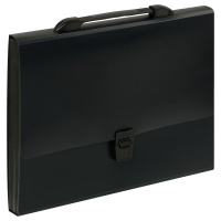 Папка-портфель Officespace черная, А4, 13 отделений, пластик
