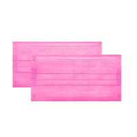 Маска защитная Safety ярко-розовая, 50 шт, коробка, 3-слойная, мелтблаун