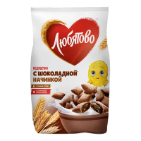 Готовый завтрак Любятово Подушечки с шоколадной начинкой, 500г