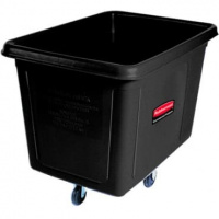 Ящик для хранения без крышки Rubbermaid 400л, черный, на колесах, с подпружиненным дном, FG461100BLA