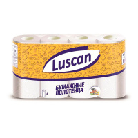 Бумажные полотенца Luscan белые, 2 слоя, 4 рулона