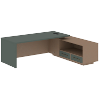 Стол руководителя с тумбой VCT 2319(R) Нефрит/Кобра 2300х1900х750 VELION