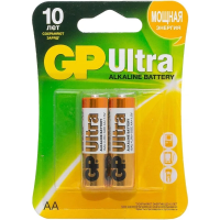 Батарейка Gp Ultra Alkaline AA LR6, 1.5В, алкалиновые, 2шт/уп