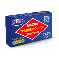 Масло сливочное Экомилк Традиционное 82.5%, 180г