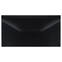 Папка-конверт на кнопке СТАММ С6+, 150мкм, пластик, непрозрачная, черная