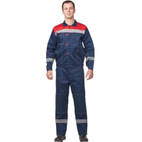 Костюм рабочий летний мужской (р.56-58) 182-188, сине-красный, брючный, с СОП, л20