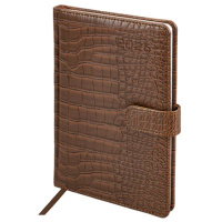 Еженедельник датированный 2026 А5 145х215 мм, BRAUBERG 'Party', под кожу, коричневый, 117177