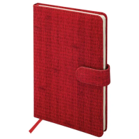 Еженедельник датированный 2026 А5 145х215 мм, BRAUBERG 'Augustus', под кожу, красный, 117160
