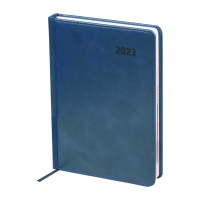 Ежедневник датированный 2023г. с вырубкой, A5, 176л., кожзам, OfficeSpace 'Vesper Index', синий