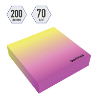 Блок для записей проклеенный Berlingo Radiance розовый-желтый, 8.5х8.5х2см, 200 листов
