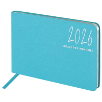 Еженедельник датированный 2026 МАЛЫЙ ФОРМАТ 105х160 мм, А6, BRAUBERG 'Blaze', фольга, голубой, 11721