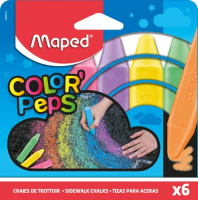 Мелки восковые 6цв. MAPED COLOR'PEPS, для рисования на асфальте