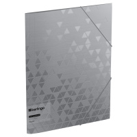 Пластиковая папка на резинке Berlingo Metallic серебряный металлик, 600мкм