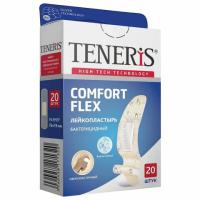 Набор пластырей 20 шт. TENERIS COMFORT FLEX суперэластичный, на полимерной основе, коробка с европод