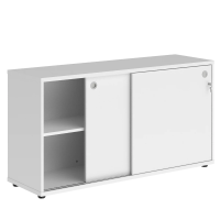 Шкаф высокий Skyland Xten XLC 1443, белый, 1406х430х750мм, низкий, со слайд дверьми