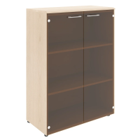 Шкаф средний Skyland Wave WMC 85.2, бук тиара, 856х432х1184мм, со стеклянными дверьми, с топом