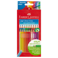 Карандаши цветные Faber-Castell 'Grip', 24цв., трехгран., заточен., картон, европодвес