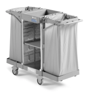 Тележка для уборки 4/5 комнат TTS,  с 2-мя держателями для 120 л. мешка,  открытая полка., MH800B0T0