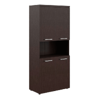 Шкаф высокий Skyland Torr-Z THC 85.4, венге магия, 854х452х1968мм, с двумя комплектами малых дверей, с топом