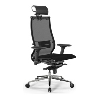 Кресло руководителя Метта L2-9D TS черный, экокожа, крестовина хром