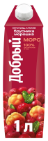 Морс Добрый с брусникой, морошкой, виноградом и клюквой, 1л