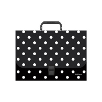 Портфель ErichKrause Dots in Black, A4, пластик, цвет ассорти