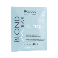 Обесцвечивающий порошок для волос Kapous Blond Bar All Tech, с антижелтым эффектом, 30г