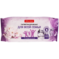 Салфетки влажные Officeclean 80шт, для всей семьи