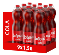 Напиток Добрый Кола газированный, 1.5л x 9 шт
