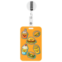 Бейдж вертикальный с 3D-печатью 'Street food' (85х54 мм), с рулеткой, СЛАЙДЕР, FUNSTER (ФАНСТЕР), 23